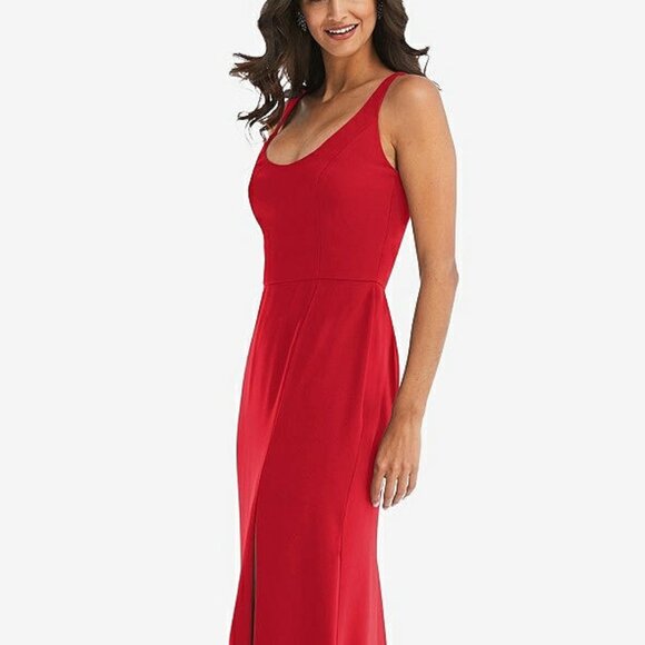 After Six 1550...Scoop Neck Open-Back Trumpet Gown in Parisian Red...Size 10 - Picture 5 of 9